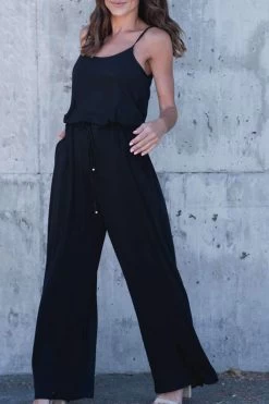 Iyasson Women Spaghetti Strap Stretchy Wide Leg Jumpsuit 28 Iyasson Women Spaghetti Strap Stretchy Wide Leg Jumpsuit -Women's clothing 4577375911978 8