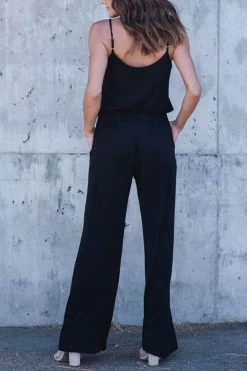 Iyasson Women Spaghetti Strap Stretchy Wide Leg Jumpsuit 30 Iyasson Women Spaghetti Strap Stretchy Wide Leg Jumpsuit -Women's clothing 4577376075818 10