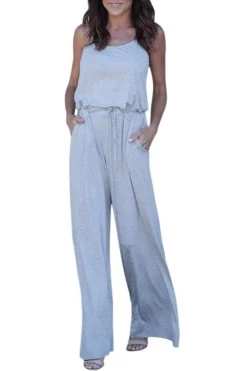 Iyasson Women Spaghetti Strap Stretchy Wide Leg Jumpsuit 32 Iyasson Women Spaghetti Strap Stretchy Wide Leg Jumpsuit -Women's clothing 4577376174122 12