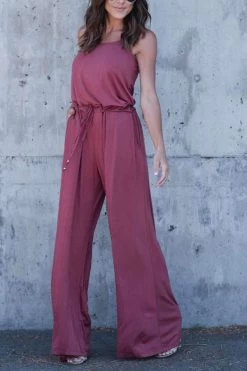 Iyasson Women Spaghetti Strap Stretchy Wide Leg Jumpsuit 39 Iyasson Women Spaghetti Strap Stretchy Wide Leg Jumpsuit -Women's clothing 4577377353770 19