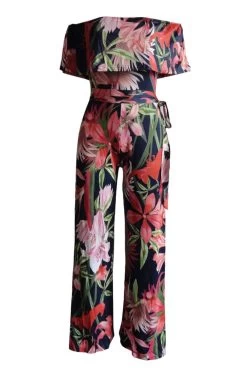 Iyasson Women Off-the-Shoulder High Waist Wide-Leg Floral Jumpsuit 22 Iyasson Women Off-the-Shoulder High Waist Wide-Leg Floral Jumpsuit -Women's clothing 4586432364586 3