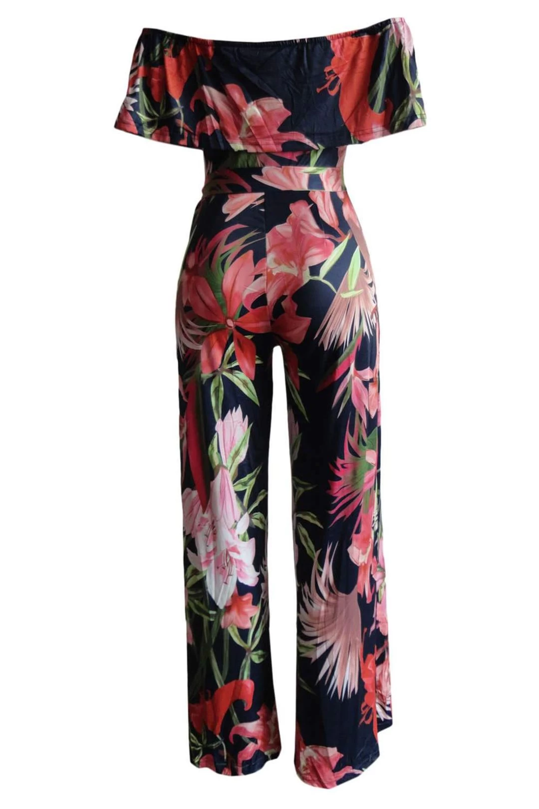 Iyasson Women Off-the-Shoulder High Waist Wide-Leg Floral Jumpsuit 6 Iyasson Women Off-the-Shoulder High Waist Wide-Leg Floral Jumpsuit - Image 4