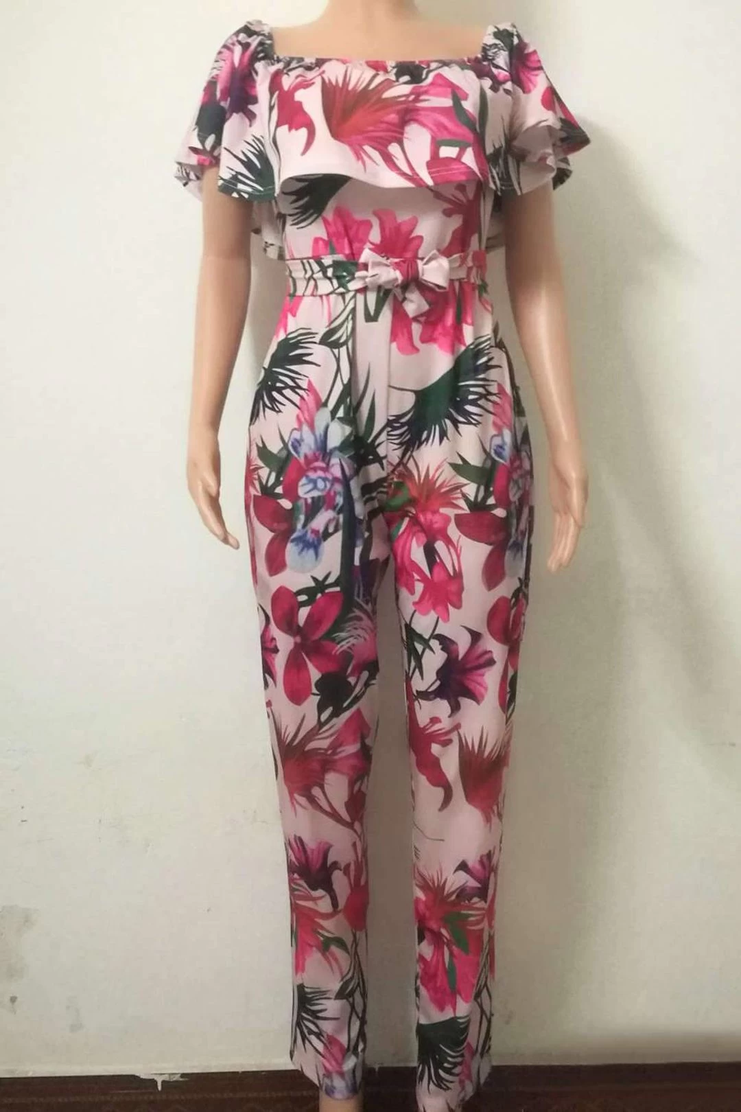 Iyasson Women Off-the-Shoulder High Waist Wide-Leg Floral Jumpsuit 9 Iyasson Women Off-the-Shoulder High Waist Wide-Leg Floral Jumpsuit - Image 7