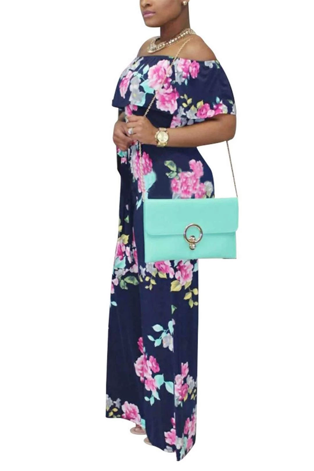 Iyasson Women Off-the-Shoulder High Waist Wide-Leg Floral Jumpsuit 12 Iyasson Women Off-the-Shoulder High Waist Wide-Leg Floral Jumpsuit - Image 10