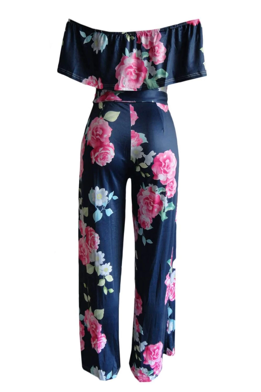 Iyasson Women Off-the-Shoulder High Waist Wide-Leg Floral Jumpsuit 14 Iyasson Women Off-the-Shoulder High Waist Wide-Leg Floral Jumpsuit - Image 12