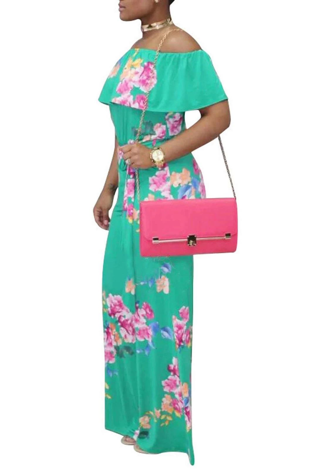 Iyasson Women Off-the-Shoulder High Waist Wide-Leg Floral Jumpsuit 17 Iyasson Women Off-the-Shoulder High Waist Wide-Leg Floral Jumpsuit - Image 15