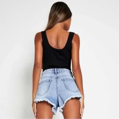 I Saw It First Scoop Neck Cotton Rib Sleeveless Bodysuit -Women's clothing 63462503 xxl a3