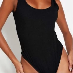 I Saw It First Scoop Neck Cotton Rib Sleeveless Bodysuit -Women's clothing 63462503 xxl a4