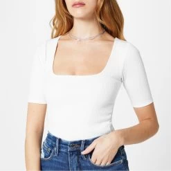 GOOD AMERICAN Easy Ribbed Bodysuit -Women's clothing 64838001 xxl a3