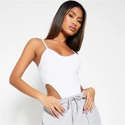 I Saw It First Cotton Elastane Corset Detail High Leg Bodysuit -Women's clothing 65188101 xxl a4