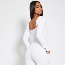 I Saw It First Cotton Rib Button Front Puff Sleeve Bodysuit -Women's clothing 65420601 xxl a3