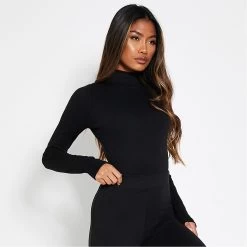 I Saw It First Cotton Rib Roll Neck Bodysuit -Women's clothing 65505003 xxl a2