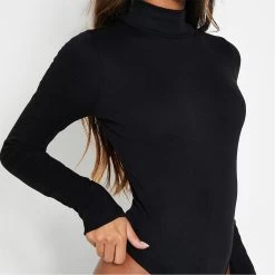 I Saw It First Cotton Rib Roll Neck Bodysuit -Women's clothing 65505003 xxl a4