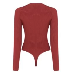 GOOD AMERICAN Ribbed Long Sleeve Bodysuit -Women's clothing 65556208 xxl a10