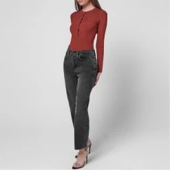 GOOD AMERICAN Ribbed Long Sleeve Bodysuit -Women's clothing 65556208 xxl a2