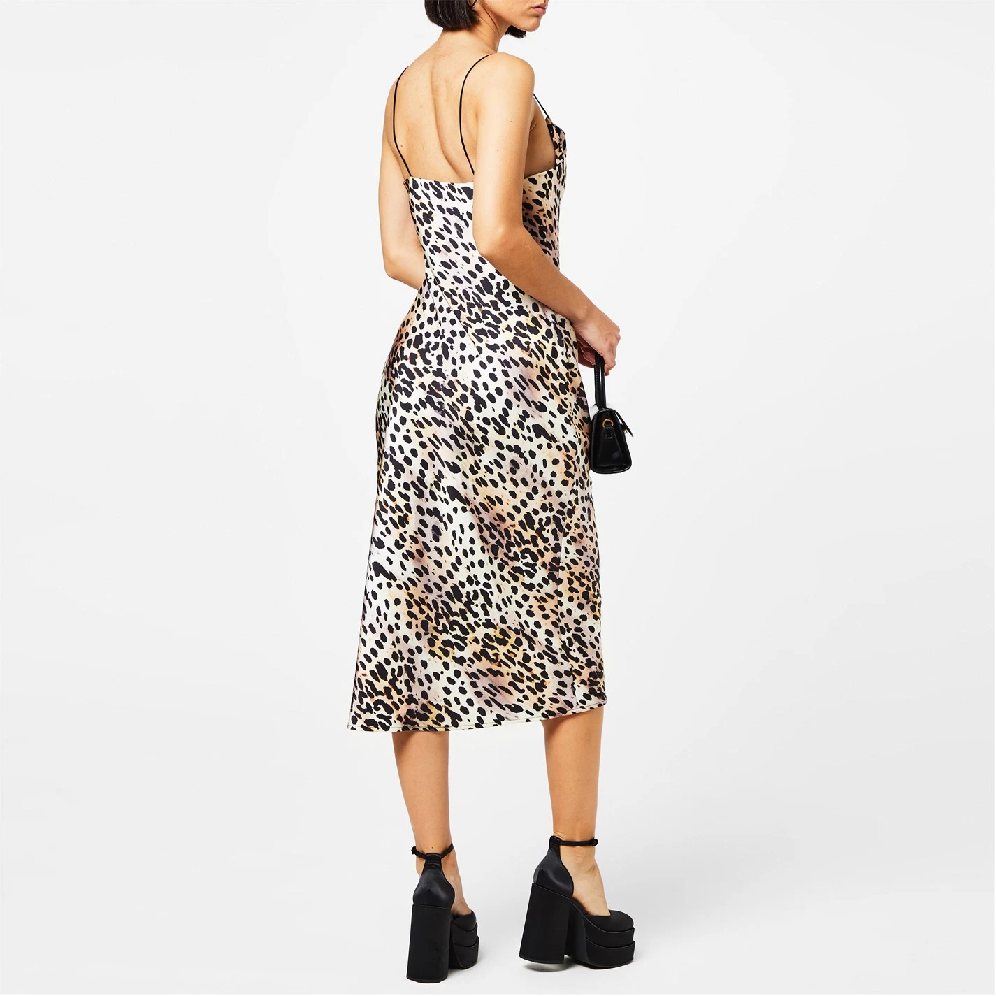 GOOD AMERICAN Satin Cowl Midi Dress 5 GOOD AMERICAN Satin Cowl Midi Dress - Image 3