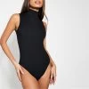 I Saw It First Petite Structured Rib Sleeveless High Neck Bodysuit -Women's clothing 66702303 xxl