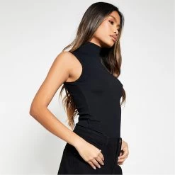 I Saw It First Petite Structured Rib Sleeveless High Neck Bodysuit -Women's clothing 66702303 xxl a2